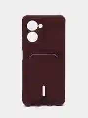 Тёмно-бордовый силиконовый чехол для Realme C33 (Реалми С33), прозрачный