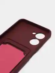 Тёмно-бордовый силиконовый чехол для Realme C33 (Реалми С33), прозрачный