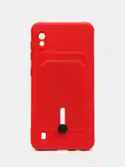 Вишнёвый чехол для Samsung Galaxy A10 (Самсунг Галакси А10), с карманом для карт
