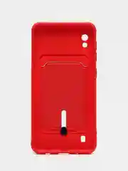Вишнёвый чехол для Samsung Galaxy A10 (Самсунг Галакси А10), с карманом для карт
