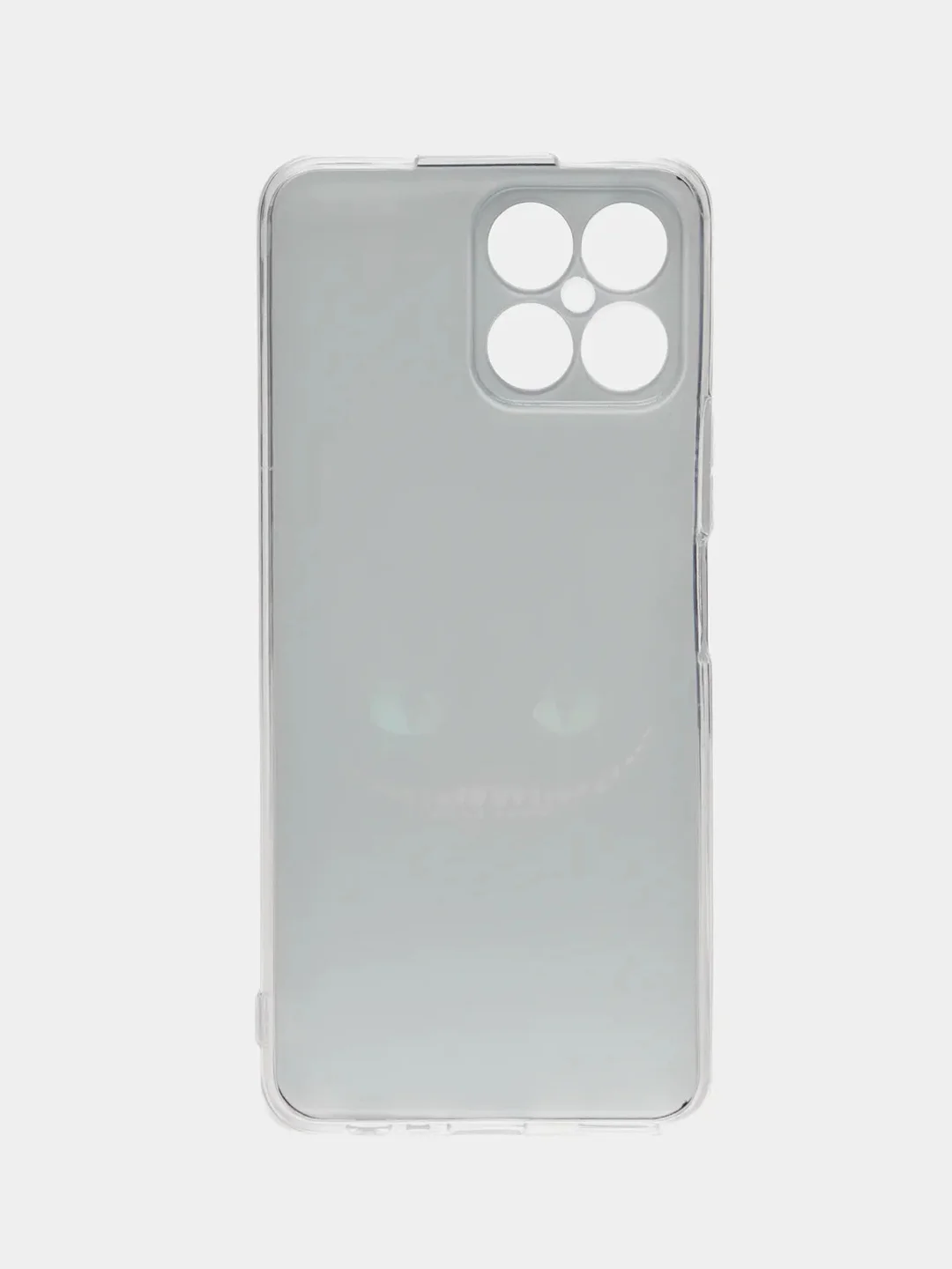 Черный силиконовый чехол на Honor X8 / Хонор Х8 прозрачный, с рисунком, защита камеры