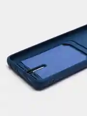 Синий силиконовый противоударный чехол для Samsung Galaxy А32 4G (Самсунг А32 4G), с карманом