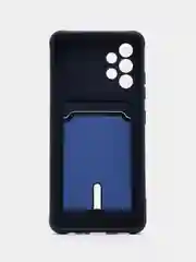 Темно-синий силиконовый противоударный чехол для Samsung Galaxy А32 4G (Самсунг А32 4G), с карманом