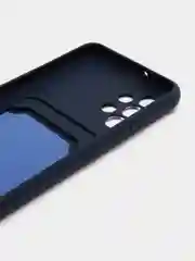 Темно-синий силиконовый противоударный чехол для Samsung Galaxy А32 4G (Самсунг А32 4G), с карманом