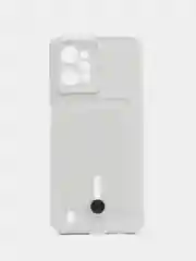 Белый силиконовый чехол для Realme C31, Реалми С31, с карманом для карт, прозрачный