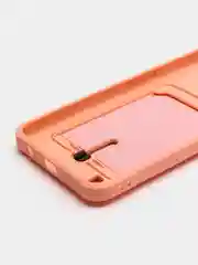 Пастельно-коралловый силиконовый чехол для Realme C31, Реалми С31, с карманом для карт, прозрачный