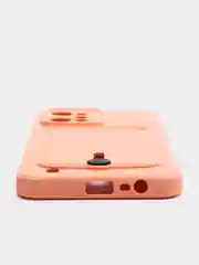 Пастельно-коралловый силиконовый чехол для Realme C31, Реалми С31, с карманом для карт, прозрачный