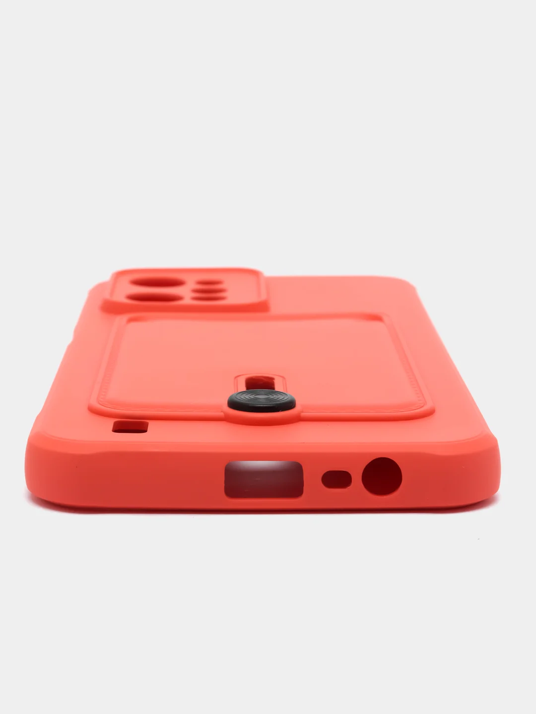 Коралловый силиконовый чехол для Realme C31, Реалми С31, с карманом для карт, прозрачный