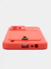 Коралловый силиконовый чехол для Realme C31, Реалми С31, с карманом для карт, прозрачный