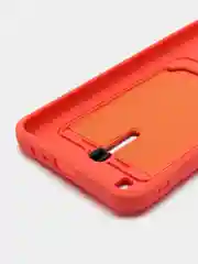 Коралловый силиконовый чехол для Realme C31, Реалми С31, с карманом для карт, прозрачный