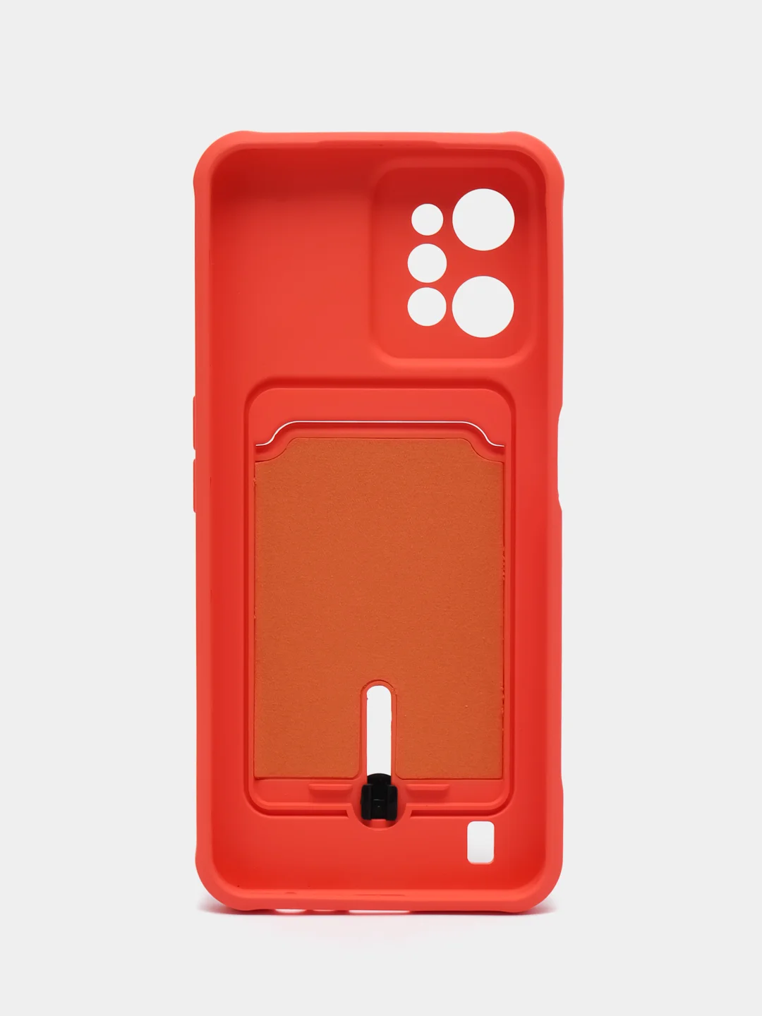 Коралловый силиконовый чехол для Realme C31, Реалми С31, с карманом для карт, прозрачный