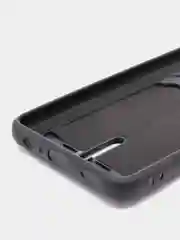 Черный силиконовый противоударный чехол для Samsung Galaxy А32 4G (Самсунг А32 4G), с карманом