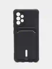 Черный силиконовый противоударный чехол для Samsung Galaxy А32 4G (Самсунг А32 4G), с карманом