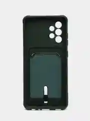 Тёмно-зелёный чехол Samsung Galaxy A52 4G (Самсунг Галакси А52 4Ж) силиконовый, противоударный