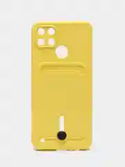 Желтый чехол Realme C21Y, силиконовый, с защитой камеры, Реалми С21У
