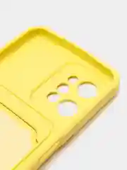 Желтый силиконовый чехол для Realme C31, Реалми С31, с карманом для карт, прозрачный