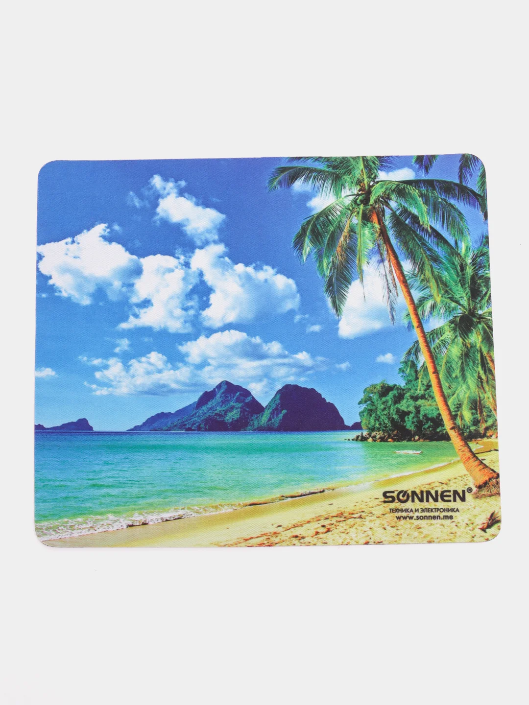 Коврик для мыши Sonnen Beach, резина + ткань, 260 х 220 х 3 мм, 513294