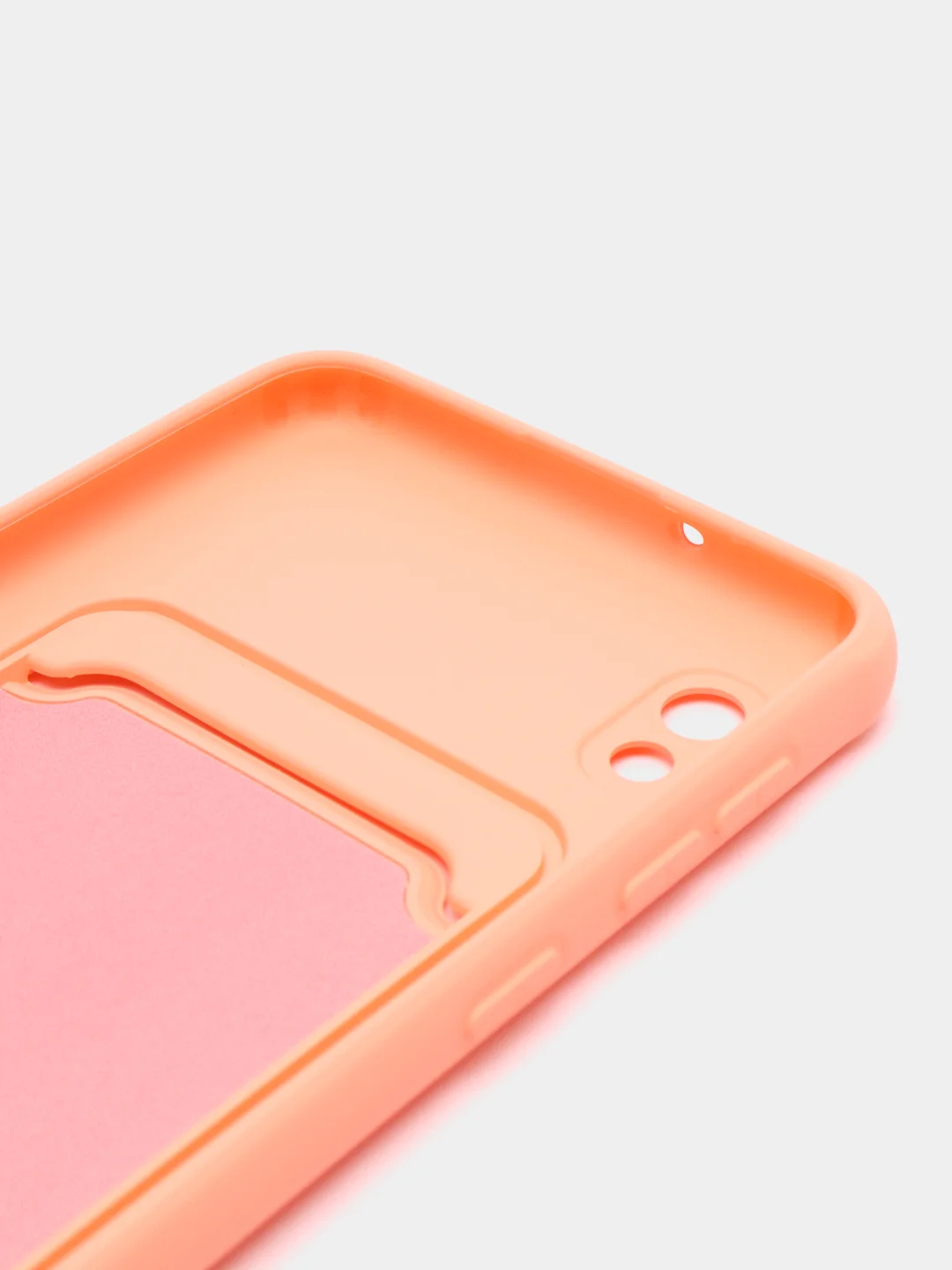 Пастельно-коралловый чехол для Samsung Galaxy A10 (Самсунг Галакси А10), с карманом для карт