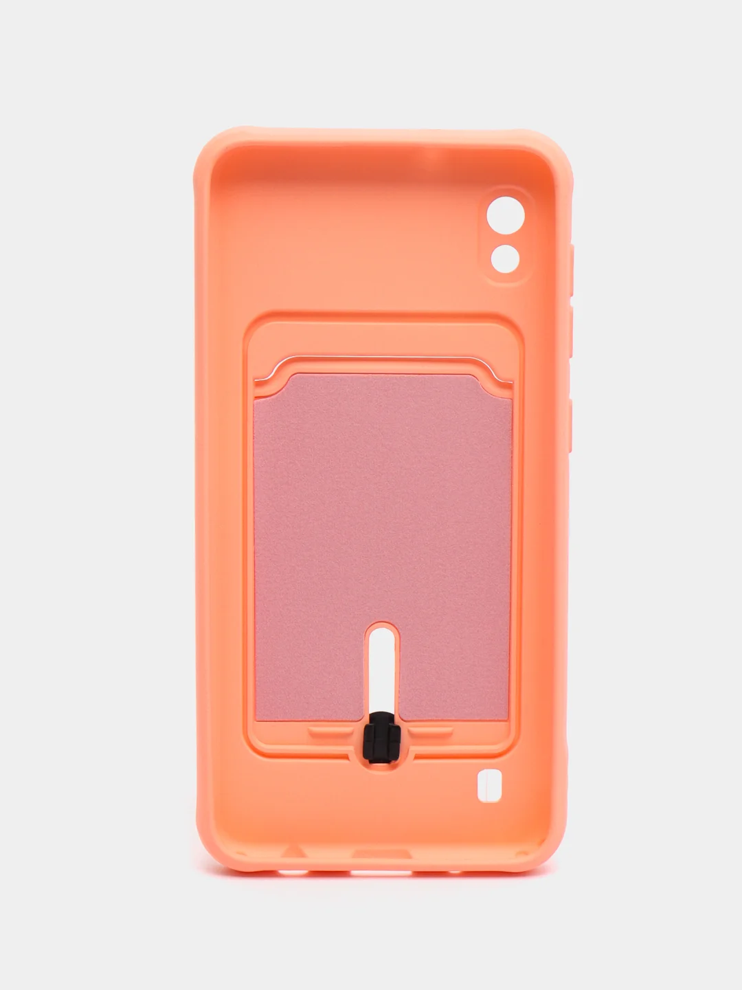 Пастельно-коралловый чехол для Samsung Galaxy A10 (Самсунг Галакси А10), с карманом для карт