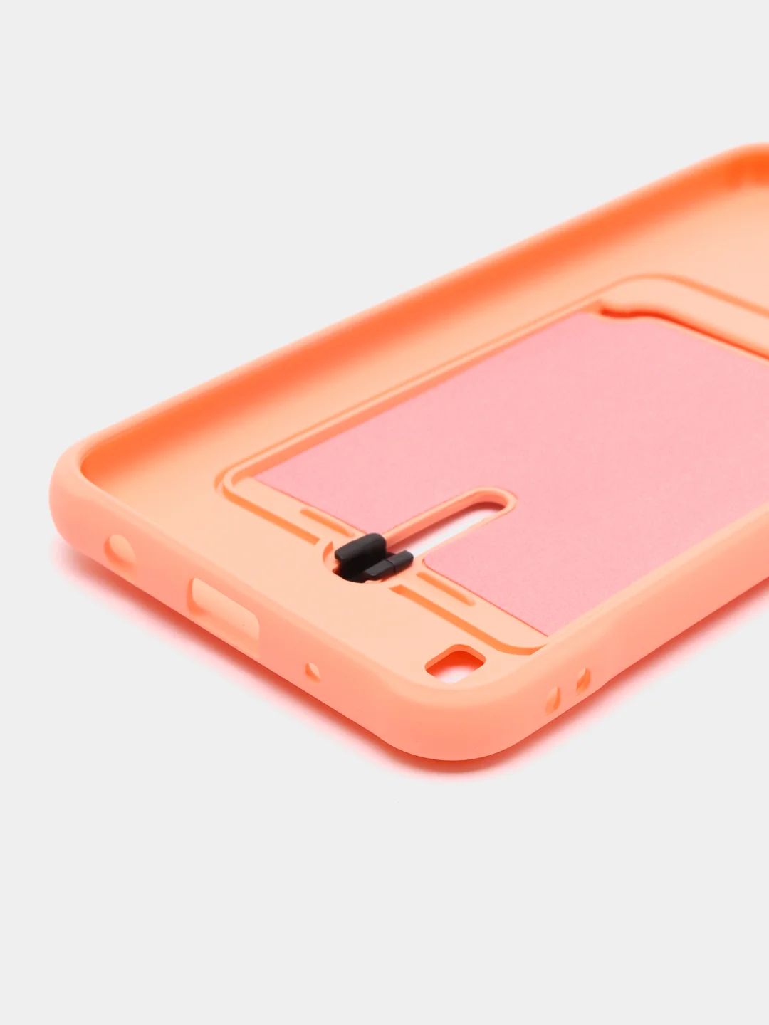 Пастельно-коралловый чехол для Samsung Galaxy A10 (Самсунг Галакси А10), с карманом для карт