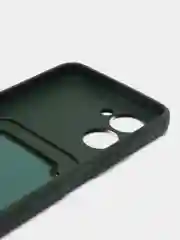 Тёмно-зелёный силиконовый чехол для Realme C33 (Реалми С33), прозрачный