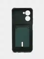 Тёмно-зелёный силиконовый чехол для Realme C33 (Реалми С33), прозрачный
