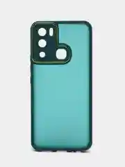 Морской чехол матовый для Infinix Hot 12i пластиковый, полупрозрачный, с глянцевой рамкой