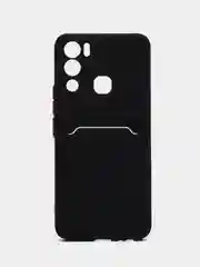 Силиконовый чехол для Infinix HOT 12i (Инфиникс Хот 12 Ай), с карманом для карт, прозрачный