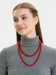 Красный бусы из искусственного жемчуга