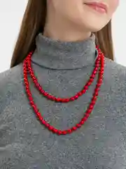 Красный бусы из искусственного жемчуга