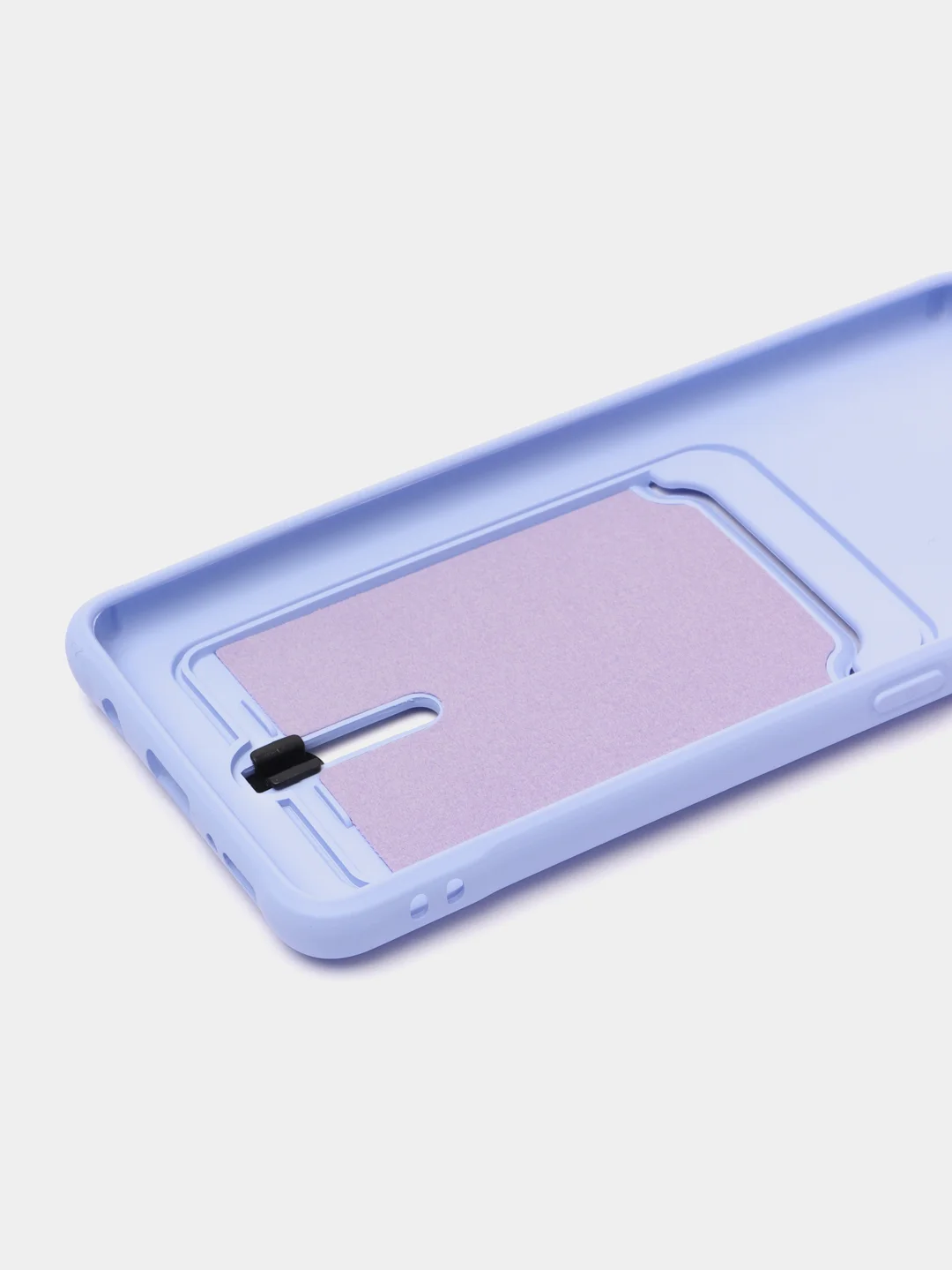 Аметистовый силиконовый противоударный чехол с карманом для Samsung Galaxy A51 4G (Самсунг А51 4 Джи)