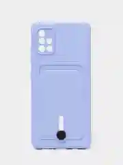 Аметистовый силиконовый противоударный чехол с карманом для Samsung Galaxy A51 4G (Самсунг А51 4 Джи)