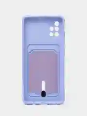 Аметистовый силиконовый противоударный чехол с карманом для Samsung Galaxy A51 4G (Самсунг А51 4 Джи)