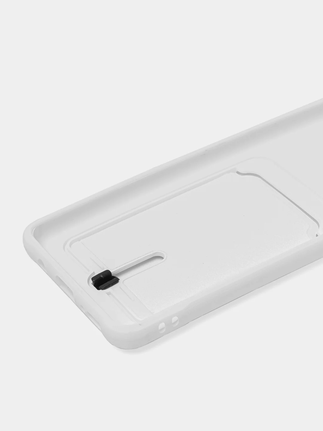 Белый силиконовый противоударный чехол с карманом для Samsung Galaxy A51 4G (Самсунг А51 4 Джи)