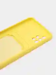 Желтый силиконовый противоударный чехол с карманом для Samsung Galaxy A51 4G (Самсунг А51 4 Джи)