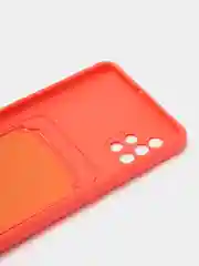 Коралловый силиконовый противоударный чехол с карманом для Samsung Galaxy A51 4G (Самсунг А51 4 Джи)