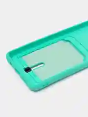 Мятный силиконовый противоударный чехол с карманом для Samsung Galaxy A51 4G (Самсунг А51 4 Джи)