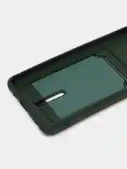 Тёмно-зелёный силиконовый противоударный чехол с карманом для Samsung Galaxy A51 4G (Самсунг А51 4 Джи)