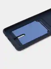 Темно-синий силиконовый противоударный чехол с карманом для Samsung Galaxy A51 4G (Самсунг А51 4 Джи)