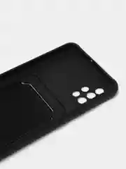 Черный силиконовый противоударный чехол с карманом для Samsung Galaxy A51 4G (Самсунг А51 4 Джи)