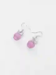 Розовый серьги с подвеской Яблочко