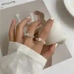 Прозрачный кольца из бисера
