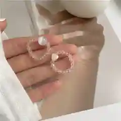Прозрачный кольца из бисера