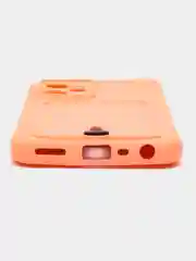 Пастельно-коралловый чехол силиконовый для Realme C35,  Реалми С35, прозрачный