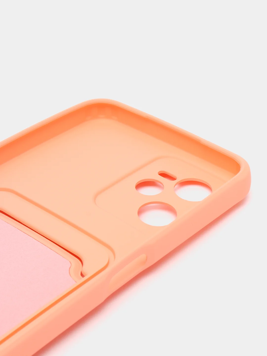 Пастельно-коралловый чехол силиконовый для Realme C35,  Реалми С35, прозрачный