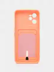 Пастельно-коралловый чехол силиконовый для Realme C35,  Реалми С35, прозрачный