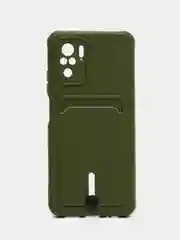 Зелёный хаки силиконовый чехол для Xiaomi Redmi Note 10 4G/Note 10s (Сяоми Редми Нот 10 4G/Нот 10s)