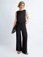 Мятный брюки женские из вискозы, прямые, с широкими штанинами