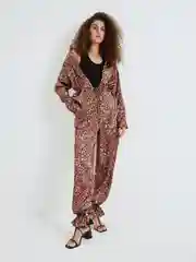 Блузка oversize женская с леопардовым принтом и поясом