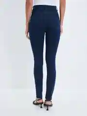 Темно-синий джинсы skinny женские с высокой посадкой